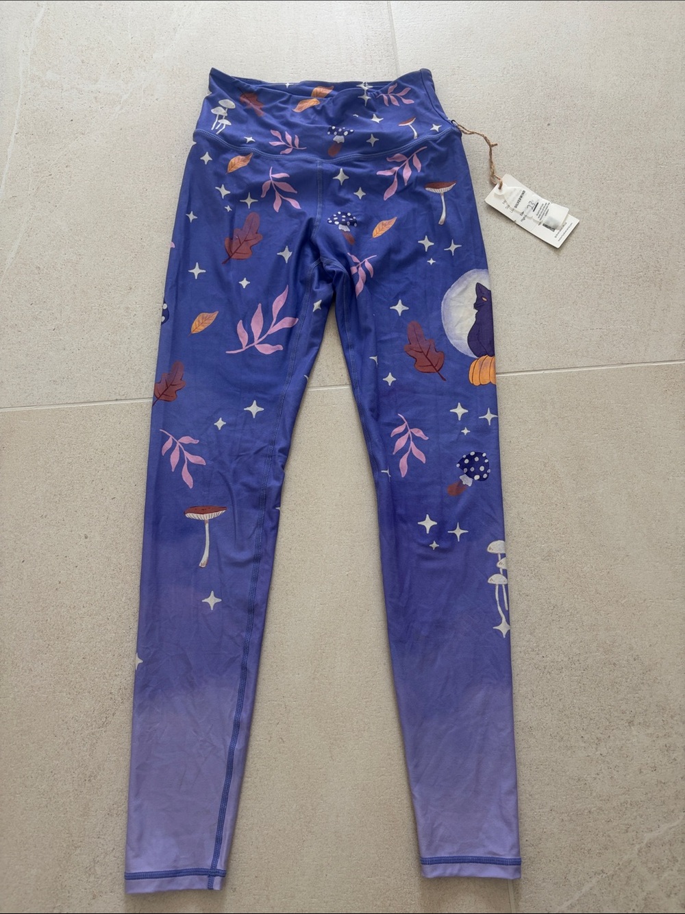 Silver Jeans Purple Nature & Moon Print Leggings